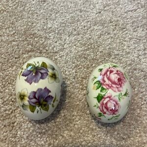 2 Porcelain eggs by The Egg Lady